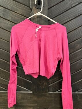lululemon athletica Hot Pink Long-Sleeve Crop Top